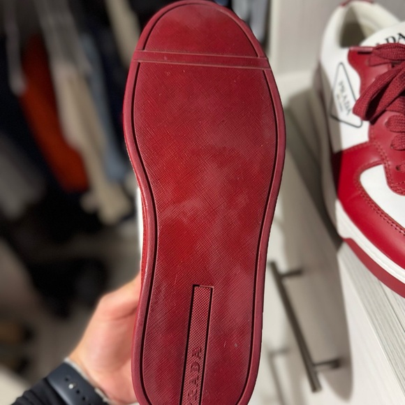 Prada Milano Red and White Sneakers - Picture 6 of 7
